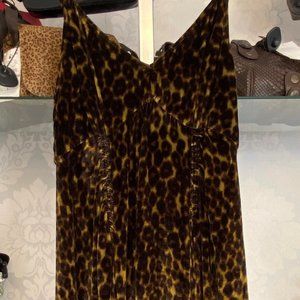 MASSCOB LA CORUNA Sleeveless Velvet Leopard Dress